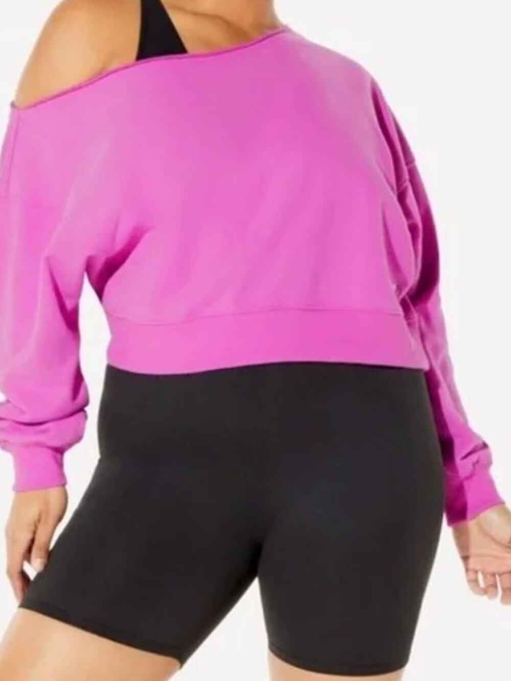 YITTY OG: Off Shoulder Crop Sweater :  Size 3X:  Pink